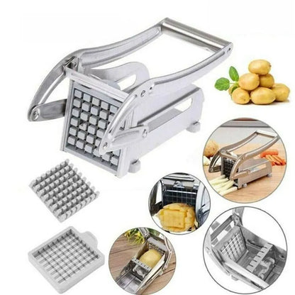 Stainless Steel French Fries Cutter – Double Blade Potato Slicer