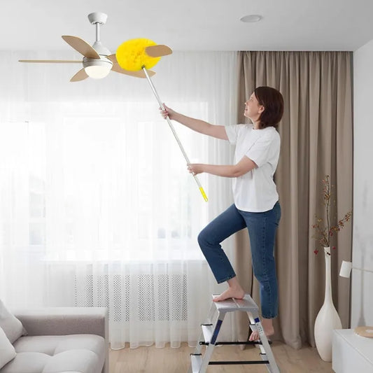 Fan Duster Ceiling Multi Purpose Duster Foldable Rod For Easy Ceiling Fan Cleaning