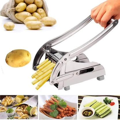 Stainless Steel French Fries Cutter – Double Blade Potato Slicer