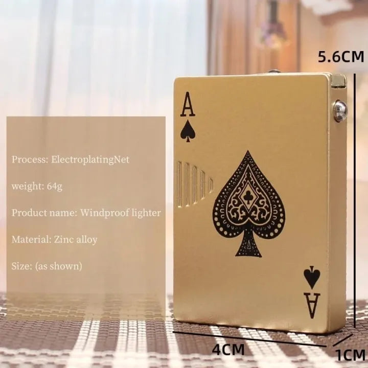 Jet Torch Playing Card Lighter – Green Flame Ace Card Lighter (Metal Body)