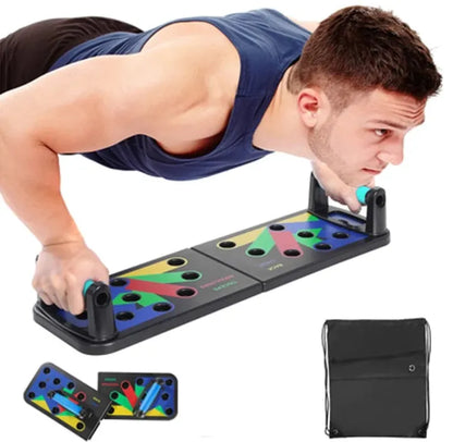 9-in-1 Foldable Push-Up Board – Multi-Functional Fitness Workout System