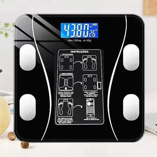 Digital Bathroom Body Weight Scale with Smart Bluetooth &amp; USB Charging – Includes Body Tape Measure