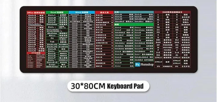 Shortcut Keyboard Mat (30x80cm) – The Ultimate Desk Companion!