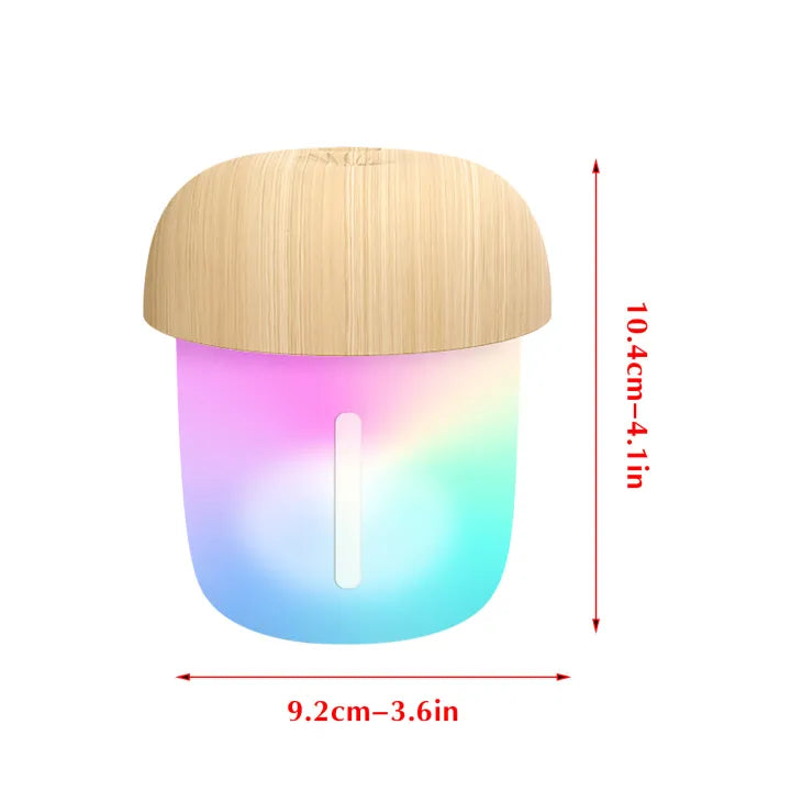 Mushroom-Shaped Portable Mini Humidifier | USB Aroma Diffuser &amp; Cool Mist (300ml) With Box