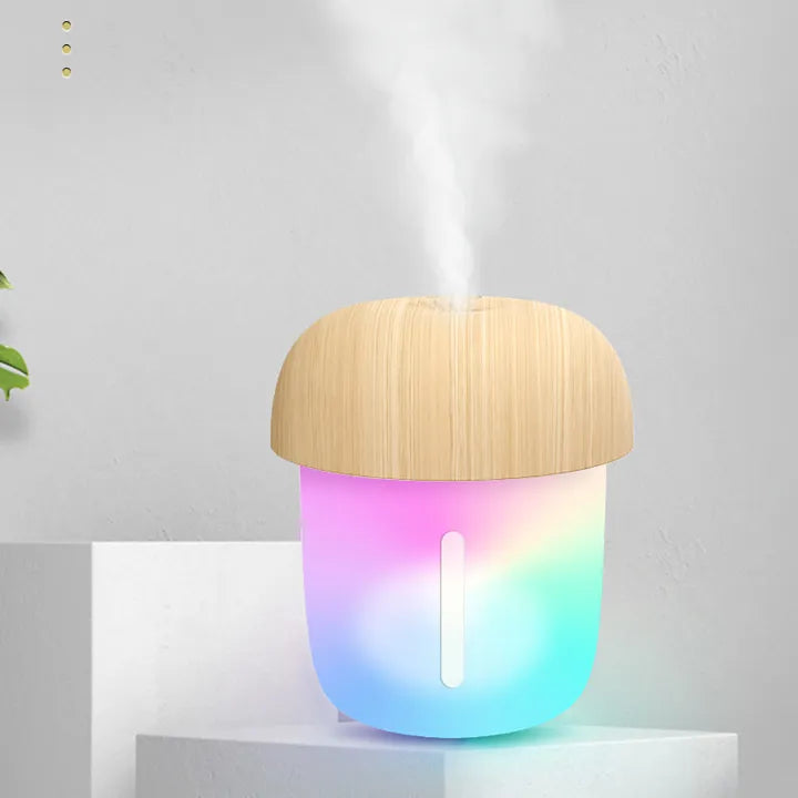 Mushroom-Shaped Portable Mini Humidifier | USB Aroma Diffuser &amp; Cool Mist (300ml) With Box