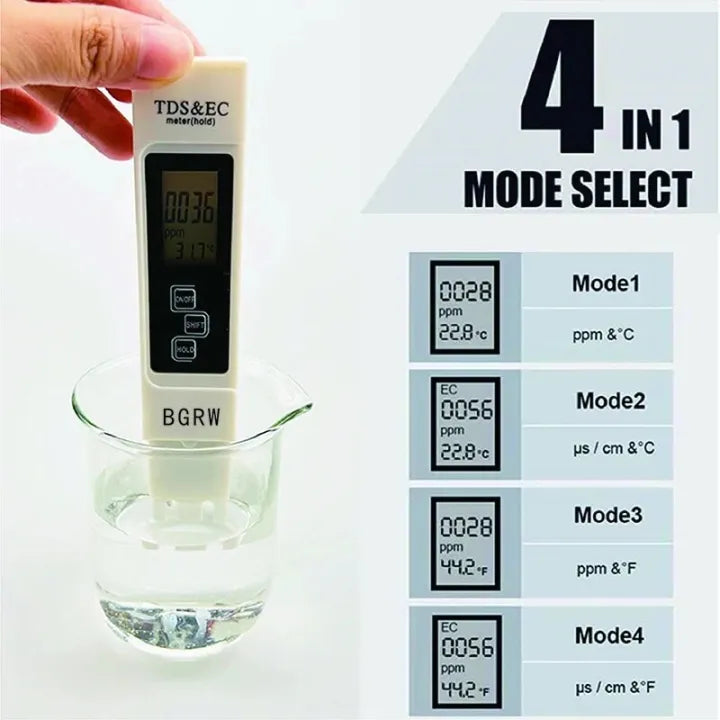 Portable Digital Water TDS, EC &amp; Temperature Meter (3-in-1) – With ATC Function