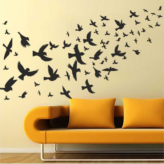 Pack of 60 – 3D Wooden Sparrow &amp; Butterfly Wall Decor