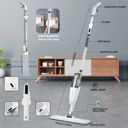 360° Microfiber Spray Mop for Wet & Dry Cleaning