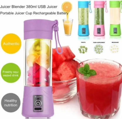 Portable Mini 6-Blade Juicer Blender – Rechargeable 380ml Outdoor Juicing Cup