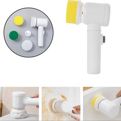 Handheld Electric Cleaning Brush Scrubber – 5-in-1 Multi-Purpose Electric Brush