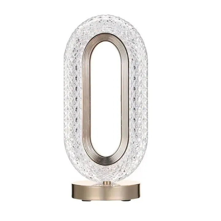 Rechargeable Luxury Oval-Shaped Crystal Table Lamp – 3-Color Touch Control ✨