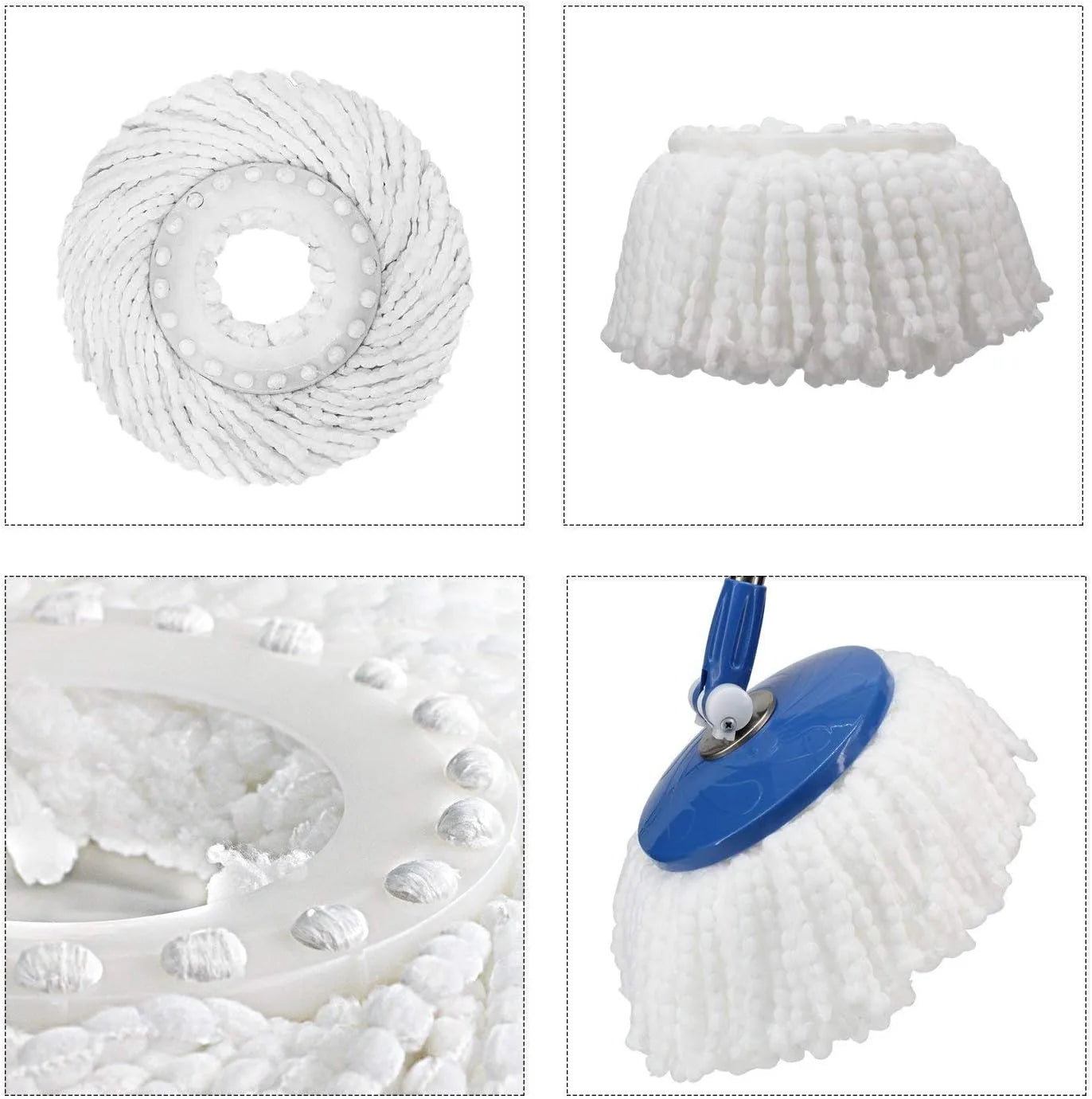 (pack Of 3)spin Mop Refill – Extra Head, Additional Microfiber Mop Round Shape Mop Heads