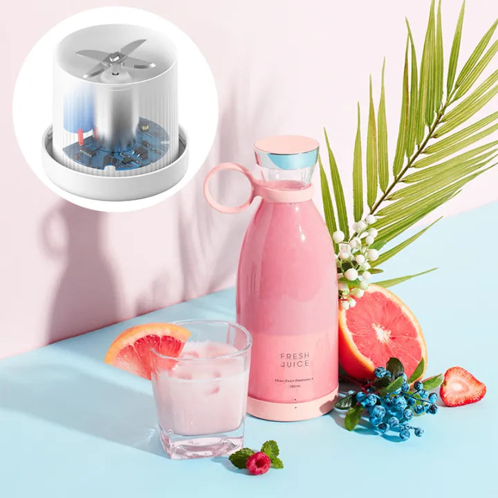 Wireless Charging 4 Blades Electric Juicer Mini Portable Blender Fruit Mixers Extractors Multifunction Juice Maker Machine