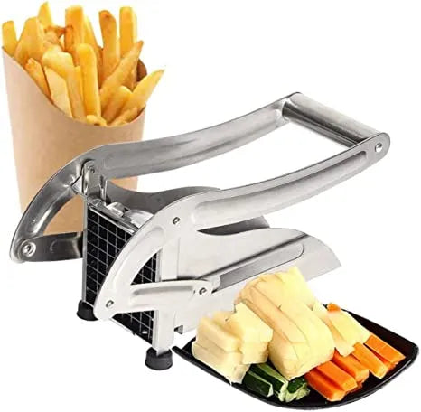 Stainless Steel French Fries Cutter – Double Blade Potato Slicer