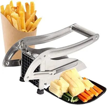 Stainless Steel French Fries Cutter – Double Blade Potato Slicer