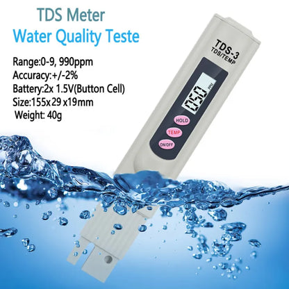 Portable Digital Water TDS, EC &amp; Temperature Meter (3-in-1) – With ATC Function