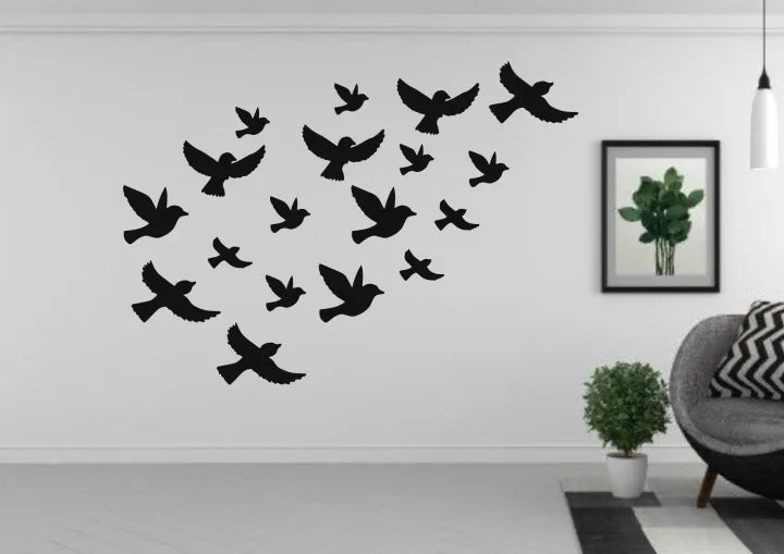 Pack of 60 – 3D Wooden Sparrow &amp; Butterfly Wall Decor