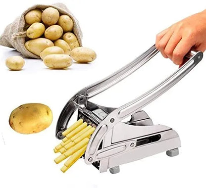 Stainless Steel French Fries Cutter – Double Blade Potato Slicer