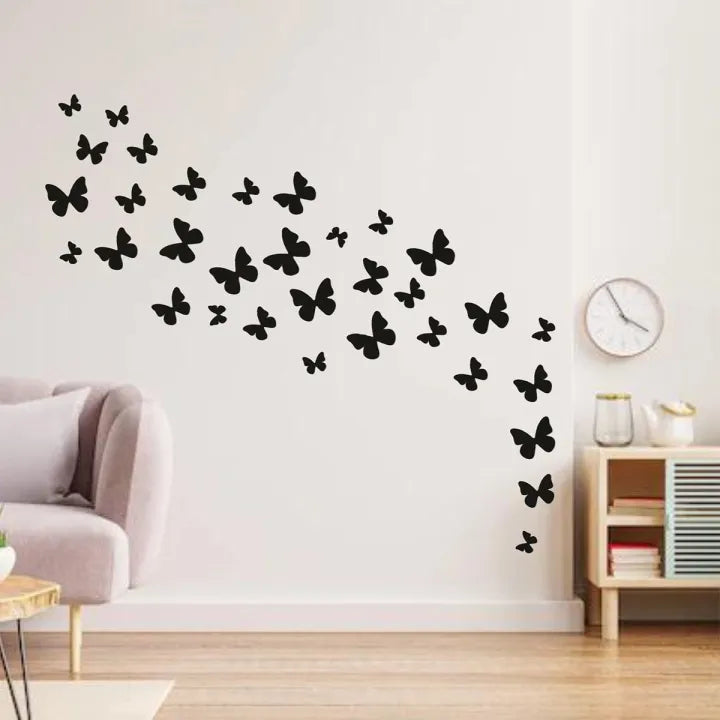 Pack of 60 – 3D Wooden Sparrow &amp; Butterfly Wall Decor