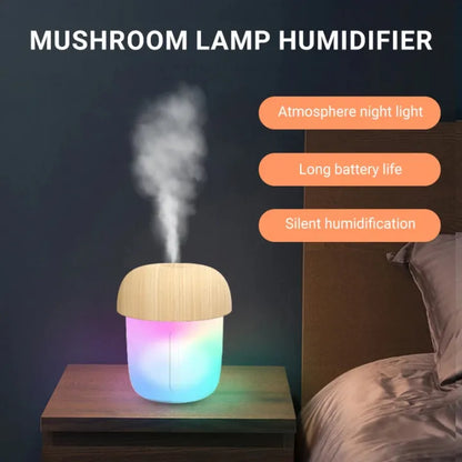 Mushroom-Shaped Portable Mini Humidifier | USB Aroma Diffuser &amp; Cool Mist (300ml) With Box