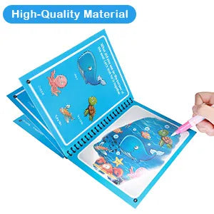 Magic Water Book – Reusable Painting &amp; Coloring Board with Magic Water Pen (Random Book)