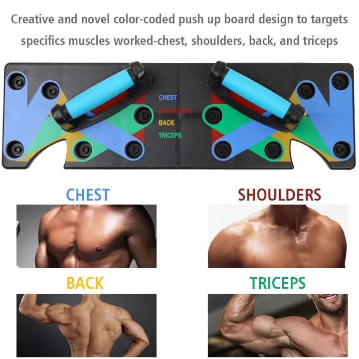 9-in-1 Foldable Push-Up Board – Multi-Functional Fitness Workout System