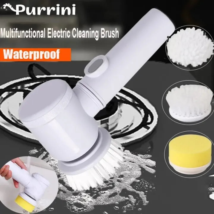 Handheld Electric Cleaning Brush Scrubber – 5-in-1 Multi-Purpose Electric Brush